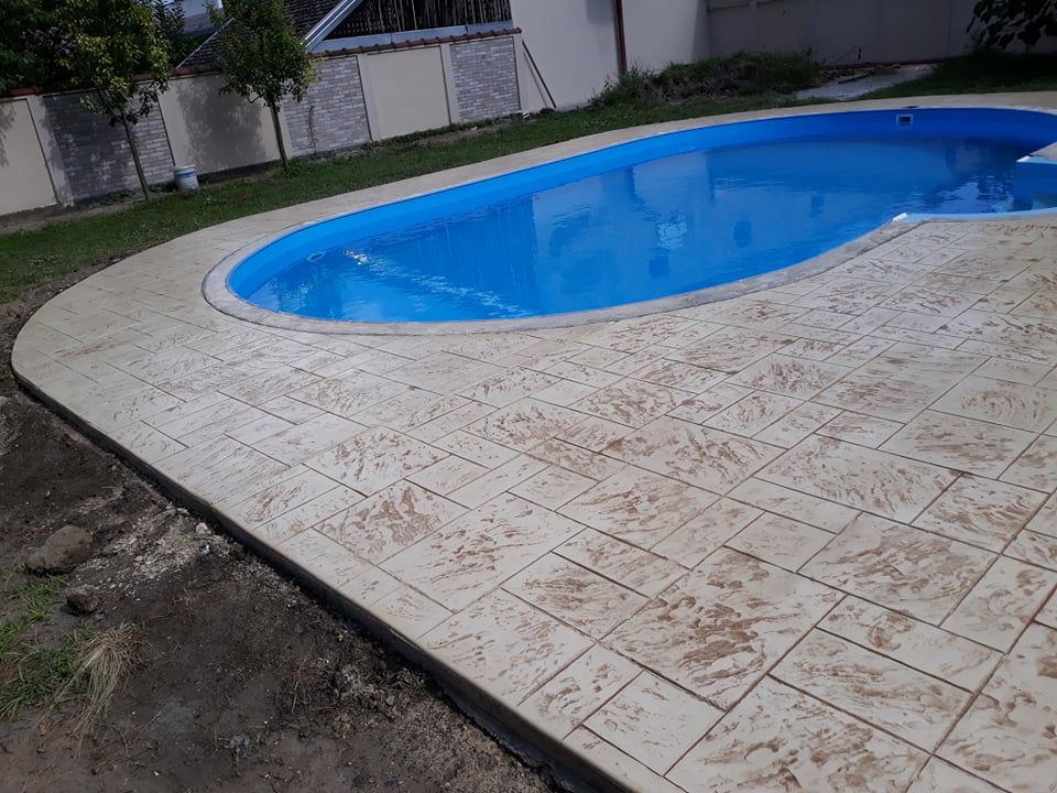MV štampani beton - konačan izgled štampanog betona oko bazena
